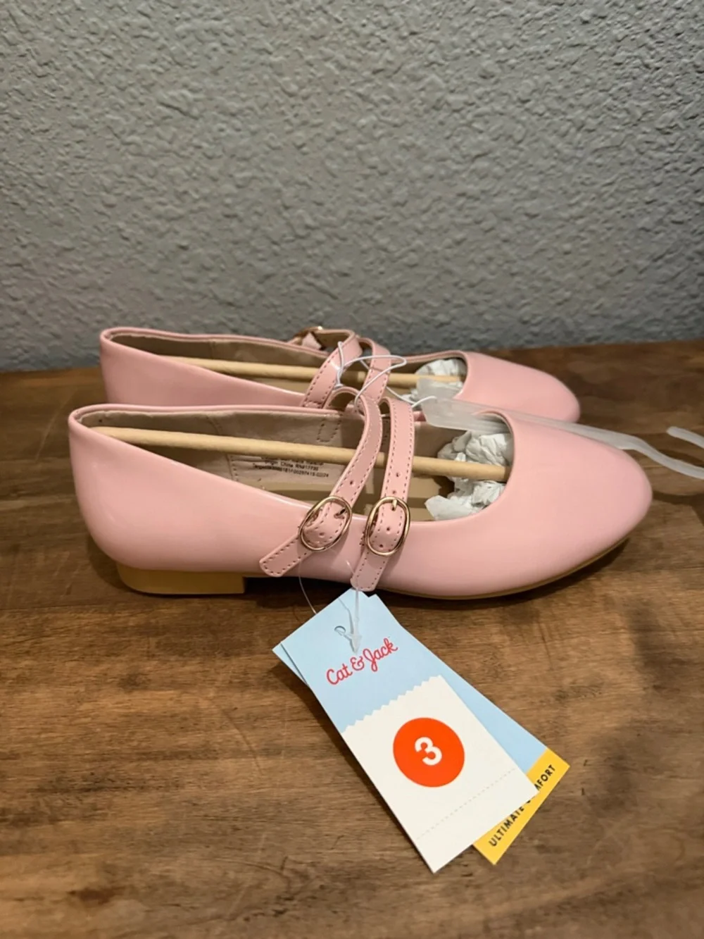 Cat & Jack Pink Double-Strap Mary Jane Flats